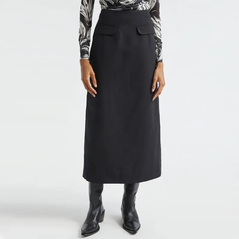 farm rio midi skirt' title='22 Easy Black Skirt Outfit Ideas for When You Have Five Minutes to Get Dressed