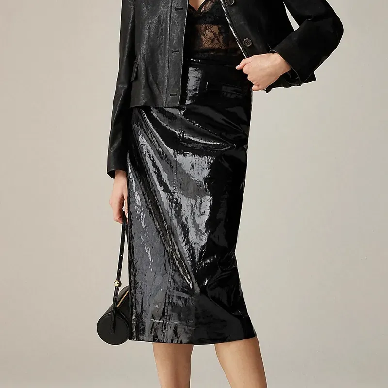 jcrew pencil skirt' title='22 Easy Black Skirt Outfit Ideas for When You Have Five Minutes to Get Dressed