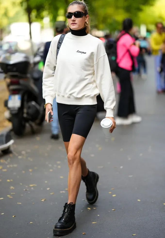 bike shorts how to style doc martens' fetchpriority='auto' title='How to Style Dr. Martens Boots (and Not Look Like a 1994 Mall Rat)