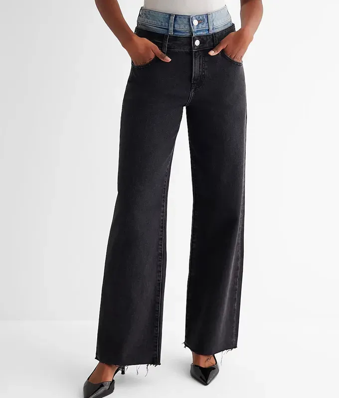 express double waistband pants trend' title='Double Waistband Pants Are Trending and Even Anne Hathaway Is a Fan