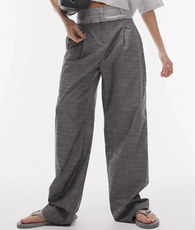 topshop double waistband pants trend' title='Double Waistband Pants Are Trending and Even Anne Hathaway Is a Fan