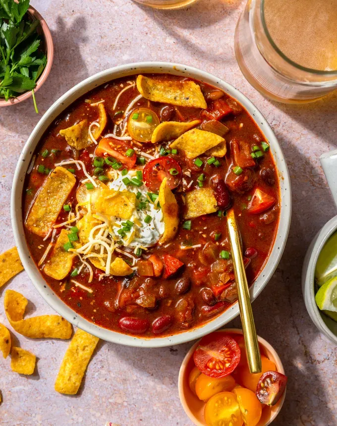 postpartum freezer meals: chipotle cocoa three bean chili' title='31 Postpartum Freezer Meals Any Parent Will Appreciate