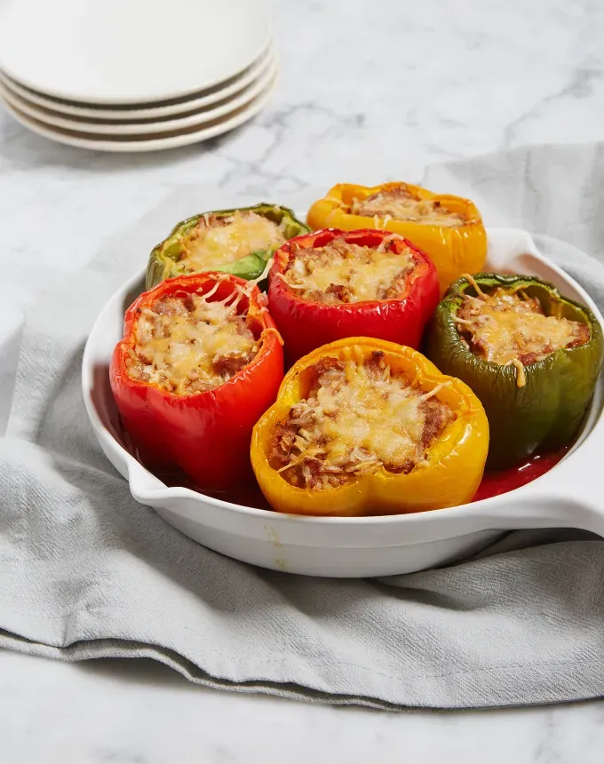 postpartum freezer meals: classic stuffed peppers' title='31 Postpartum Freezer Meals Any Parent Will Appreciate