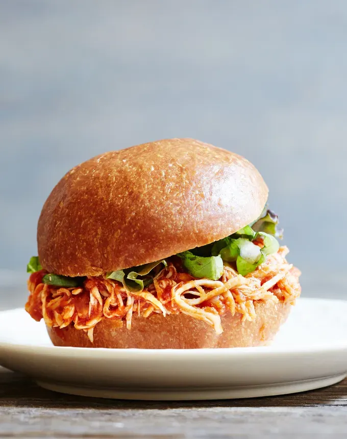 postpartum freezer meals: slow cooker pulled chicken' title='31 Postpartum Freezer Meals Any Parent Will Appreciate