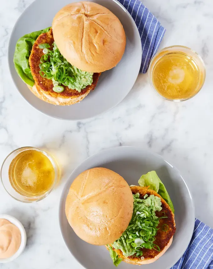 postpartum freezer meals: cauliflower sweet potato burgers' title='31 Postpartum Freezer Meals Any Parent Will Appreciate