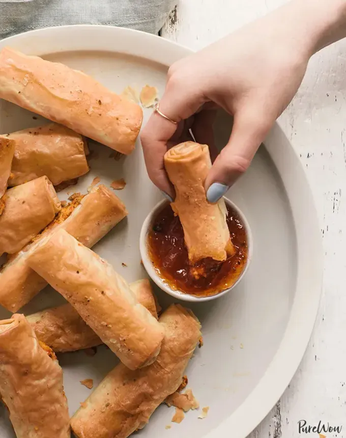 savory appetizers: spicy ricotta phyllo rolls' title='51 Savory Appetizers That Are Sure to Get the Party Started from Make-Ahead Gems to Cheesy Delights