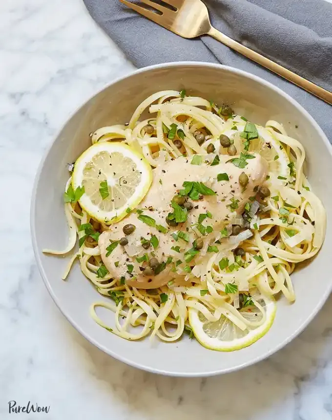 valentine’s day dinner ideas: slow cooker chicken piccata' title='60 Valentine’s Day Dinner Ideas That Feel Fancy (but Not Cheesy)