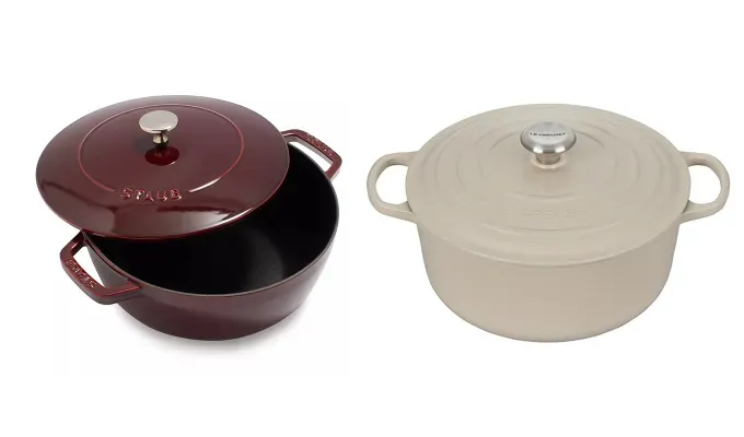 staub vs le creuset: two dutch ovens side by side' fetchpriority='auto' title='Staub vs. Le Creuset: Which Iconic Dutch Oven Is Right for You?