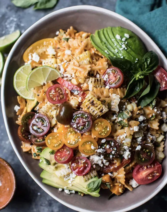 what to serve with fish tacos sides charred corn and zucchini enchilada pasta salad recipe' title='What to Serve with Fish Tacos? 26 Quick and Easy Sides