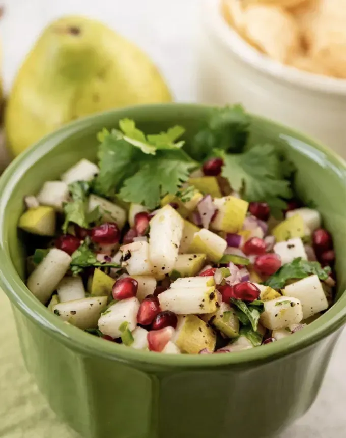 what to serve with fish tacos sides spicy pear and cilantro salsa recipe' title='What to Serve with Fish Tacos? 26 Quick and Easy Sides