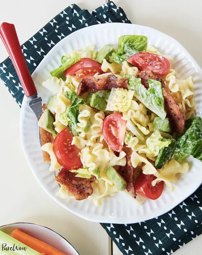 toddler dinner ideas: blt pasta salad' title='31 Toddler Dinner Ideas Your Picky Eater Might Actually Try