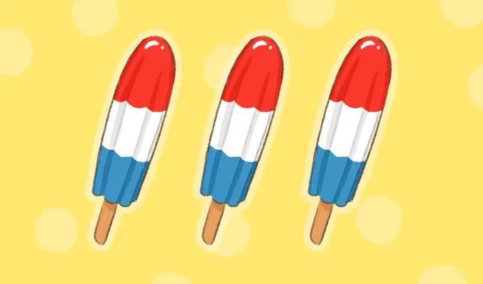 best nostalgic ice cream truck treats: illustration of three firecracker ice pops on yellow background' fetchpriority='auto' title='The Best Nostalgic Ice Cream Truck Treats of All Time Ranked