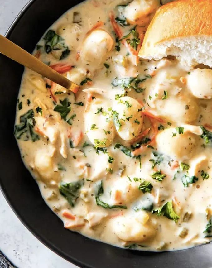 easy gnocchi recipes: creamy chicken gnocchi soup' title='35 Easy Gnocchi Recipes You Can Make at Home