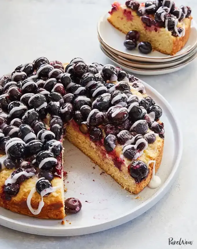 easter brunch ideas: glazed blueberry cake' title='66 Easter Brunch Ideas That Are Quick Easy and Festive