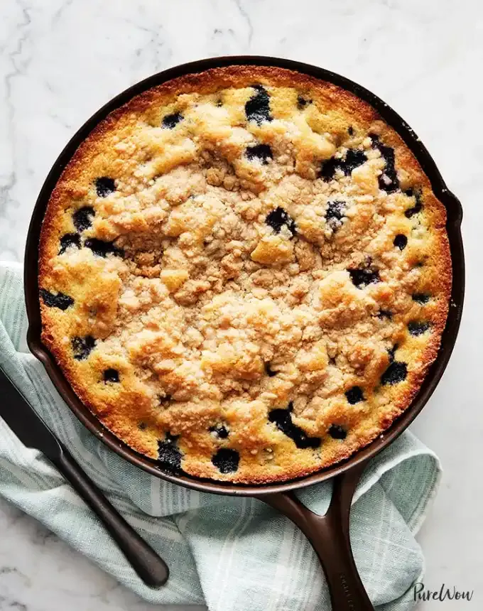easter brunch ideas: skillet blueberry cornbread' title='66 Easter Brunch Ideas That Are Quick Easy and Festive