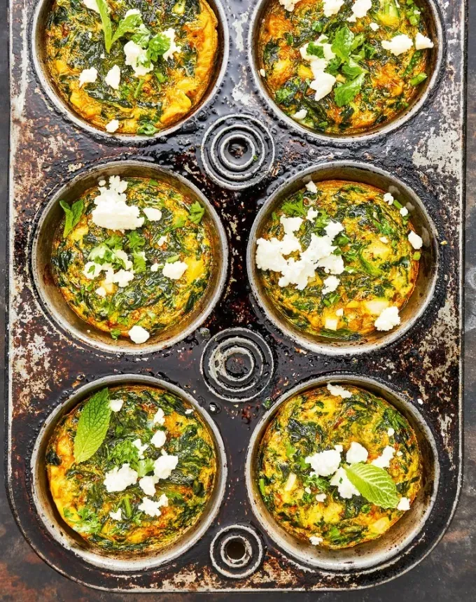 easter brunch ideas: spanakopita egg muffins' title='66 Easter Brunch Ideas That Are Quick Easy and Festive