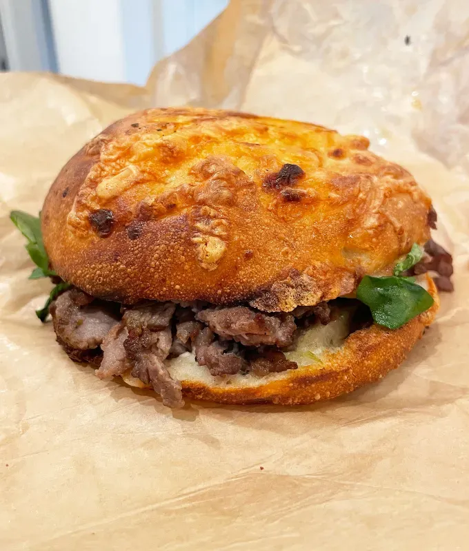 panera bread asiago bagel stacks review: spicy steak asiago bagel stack' title='A Food Editor’s Honest Review of Panera Bread’s New Asiago Bagel Stacks