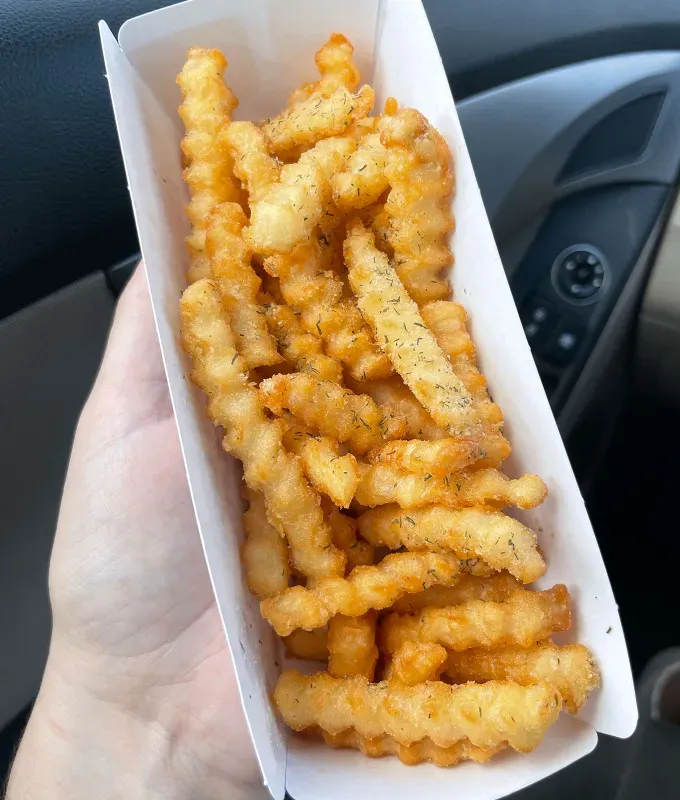 sonic pickle menu review: dill pickled-seasoned groovy fries' title='An Honest Review of Sonic’s New Pickle Menu Written by a Pickle Person & Fast Food Lover