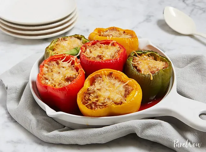 stuffed peppers tomato sauce' title='49 Dinners You Can Make with a Jar of Tomato Sauce