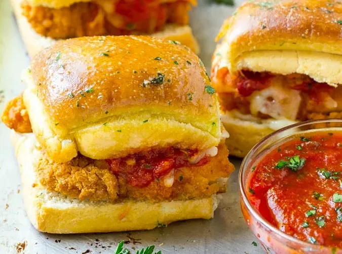 recipes with tomato sauce chicken parm sliders recipe' title='49 Dinners You Can Make with a Jar of Tomato Sauce
