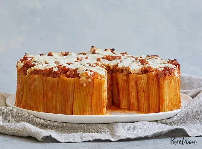 rigatoni pasta pie tomato sauce' title='49 Dinners You Can Make with a Jar of Tomato Sauce