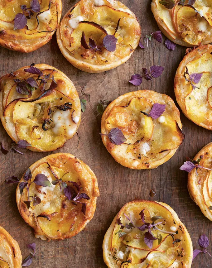side dishes for ham: goat cheese apple honey tarts' title='62 Side Dishes for Ham to Serve on Easter Christmas and Every Day in Between