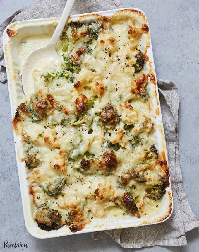 side dishes for ham: broccoli and cauliflower gratin' title='62 Side Dishes for Ham to Serve on Easter Christmas and Every Day in Between