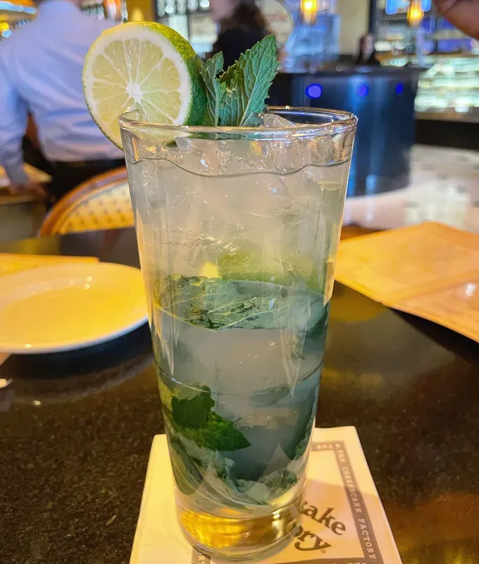 cheesecake factory happy hour drinks review: mojito' title='The Cheesecake Factory’s Happy Hour Drink Menu Ranked by a Food Editor