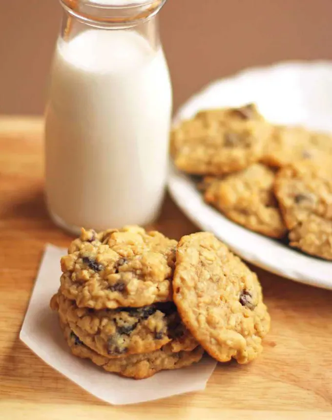 types of cookies: oatmeal raisin cookies with a glass of milk' title='The 23 Types of Cookies Every Baker Should Master