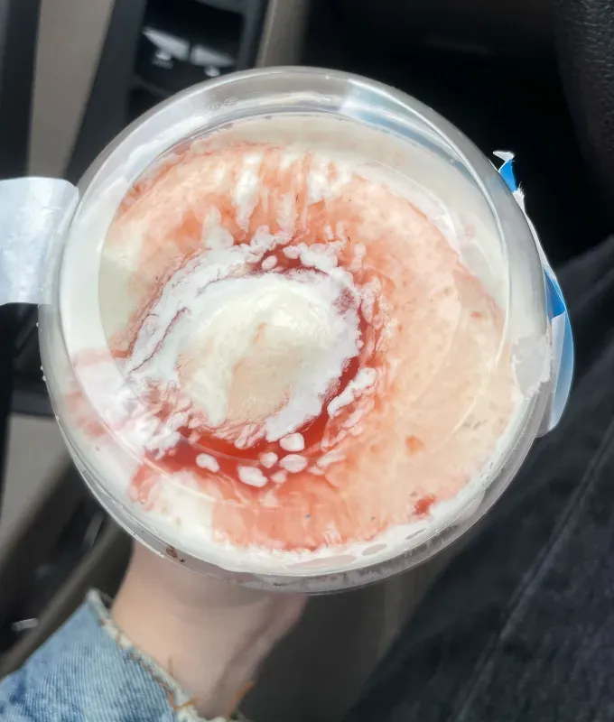 wendy’s frosty swirls and frosty fusions review: strawberry frosty swirl' title='Wendy’s Has 6 New Frosty Treats on the Menu (and I Ranked Them All for Science)