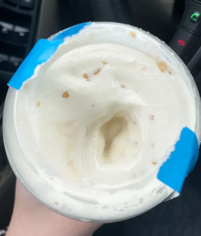 wendy’s frosty swirls and frosty fusions review: caramel crunchy frosty fusion' title='Wendy’s Has 6 New Frosty Treats on the Menu (and I Ranked Them All for Science)
