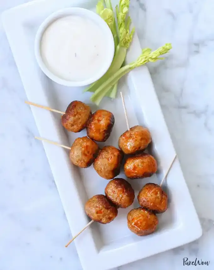 bbq menu ideas: buffalo chicken meatballs' title='36 BBQ Menu Ideas: Recipes That Will Transform Your Backyard Party