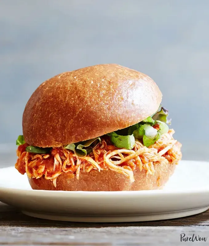 chicken meal prep recipes: slow cooker pulled chicken' title='40 Chicken Meal Prep Recipes That Never Get Boring