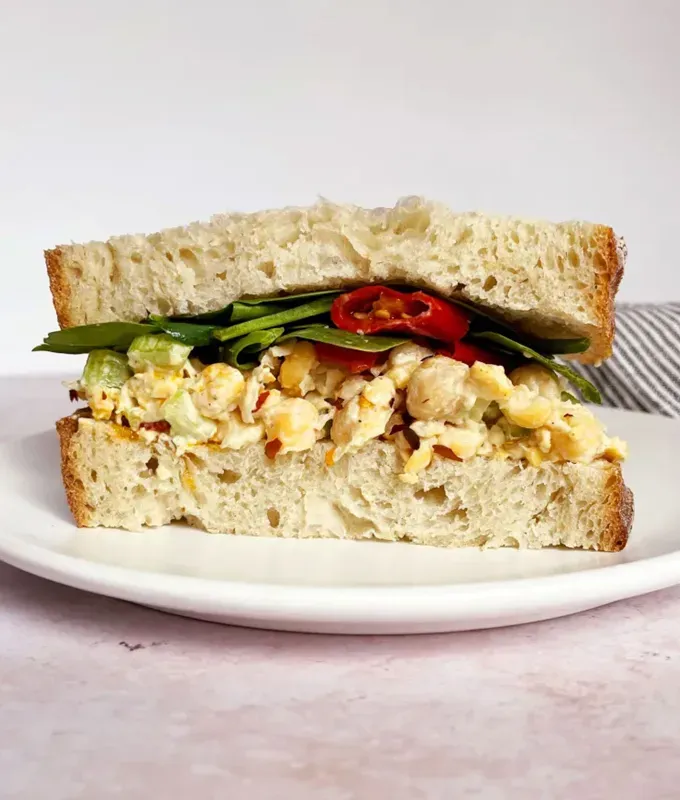 easy lunch ideas: smashed chickpea salad sandwich' title='82 Easy Lunch Ideas That Are Fast Low-Fuss and Foolproof