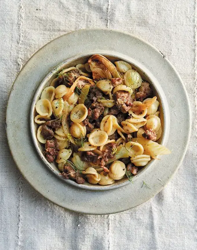 easy lunch ideas: plate of sausage and fennel pasta' title='82 Easy Lunch Ideas That Are Fast Low-Fuss and Foolproof