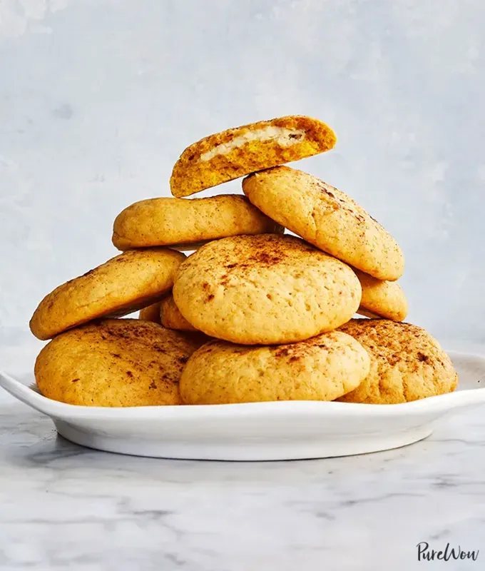 fall cookies: pumpkin cheesecake cookies' title='37 Fall Cookies to Serve for Halloween Parties Thanksgiving Dinner or Any Old Weekday