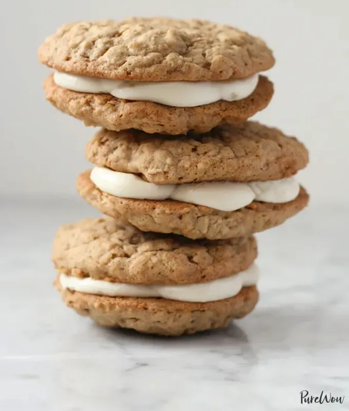 fall cookies: oatmeal cookie cream pies' title='37 Fall Cookies to Serve for Halloween Parties Thanksgiving Dinner or Any Old Weekday