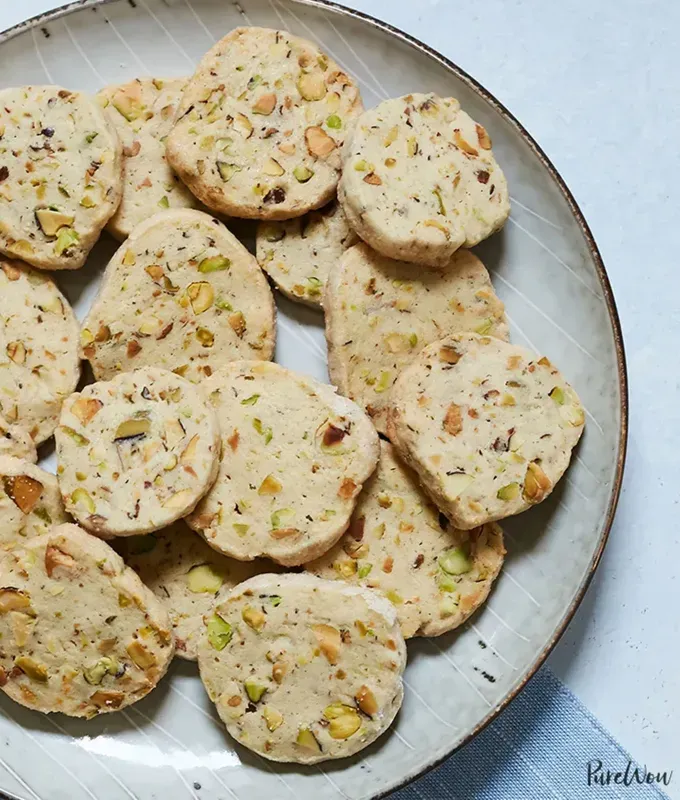 fall cookies: pistachio icebox cookies' title='37 Fall Cookies to Serve for Halloween Parties Thanksgiving Dinner or Any Old Weekday