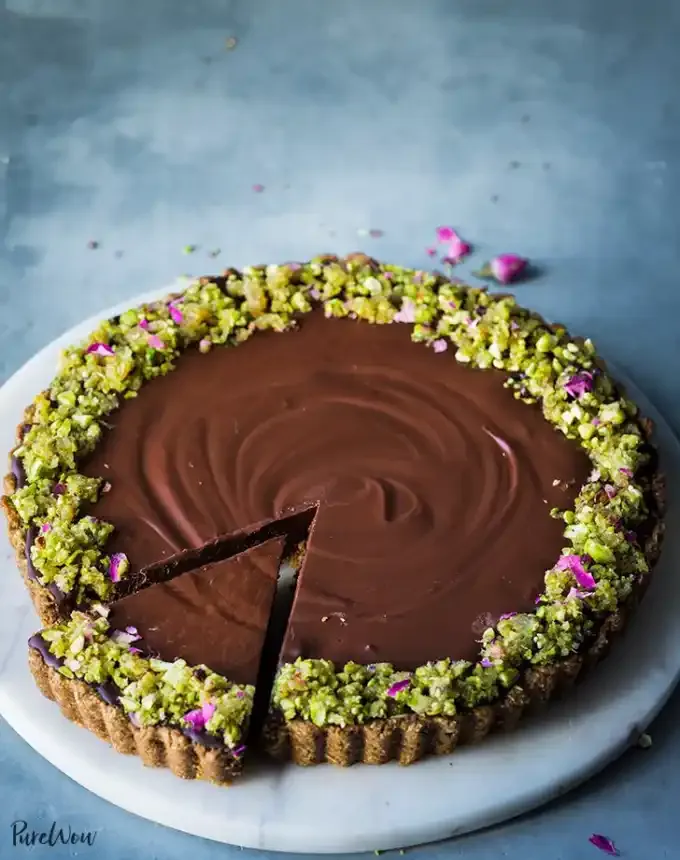 easy summer dessert recipes: vegan gluten free dark chocolate ginger tart' title='92 Easy Summer Desserts to Devour from Now Until Labor Day