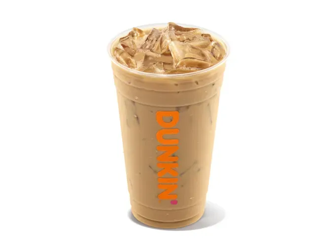 best dunkin’ drinks: iced latte' title='The 10 Best Dunkin’ Drinks According to Our Coffee-Sipping Editors