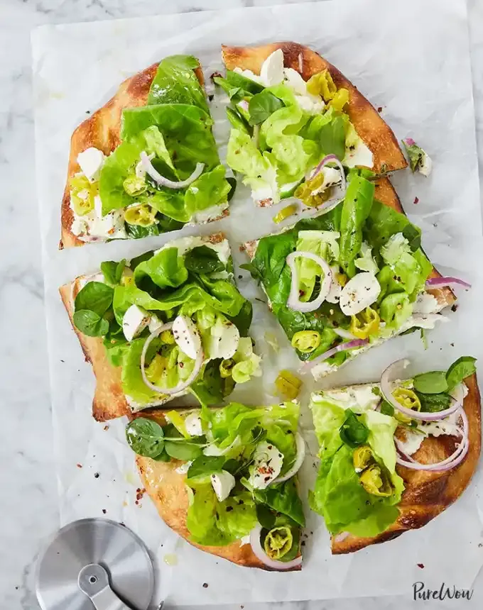 fancy appetizers: chopped italian salad pizza' title='40 Fancy Appetizers That Are Secretly Really Easy to Make