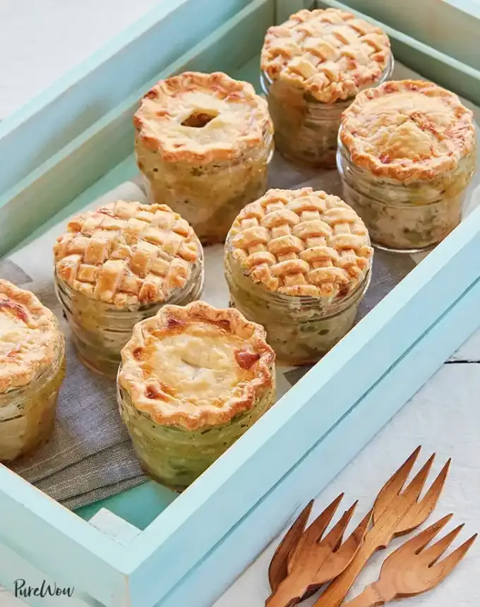 february dinners 2025: Mini Mason Jar Chicken Potpies' title='40 Fancy Appetizers That Are Secretly Really Easy to Make