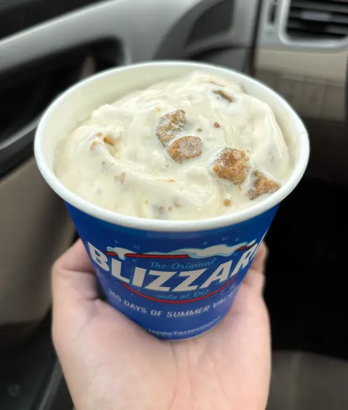 dairy queen fall menu review: caramel toffee cookie blizzard' title='Dairy Queen’s Fall Menu Boasts Pumpkin Maple & More—Here’s My Honest Ranking