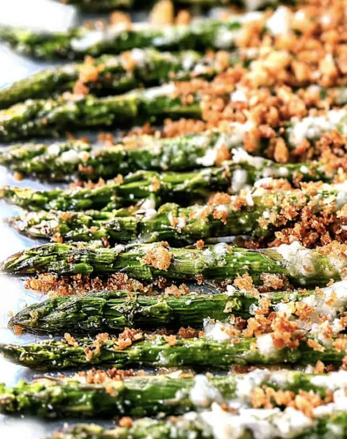 what to serve with lamb: baked asparagus' title='The 46 Best Side Dishes for Lamb to Serve at Dinner Parties Barbecues and Beyond