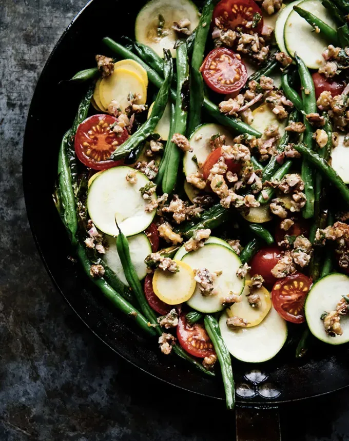 what to serve with lamb: blistered green beans' title='The 46 Best Side Dishes for Lamb to Serve at Dinner Parties Barbecues and Beyond