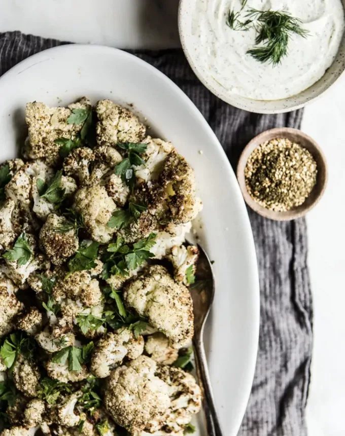 what to serve with lamb: za’atar roasted cauliflower' title='The 46 Best Side Dishes for Lamb to Serve at Dinner Parties Barbecues and Beyond