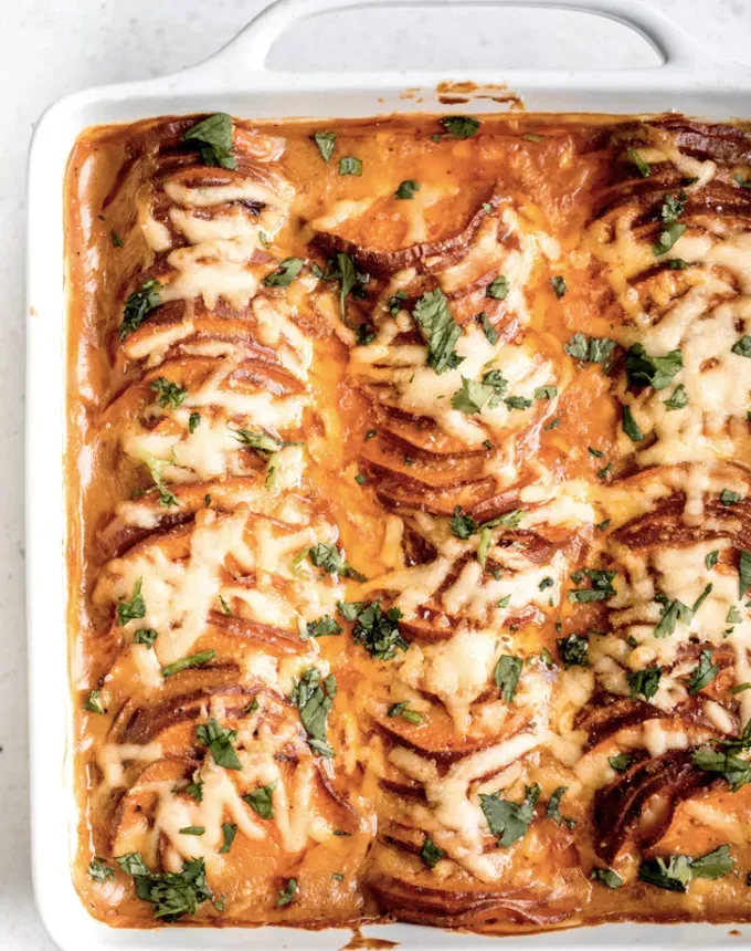 chipotle gouda scalloped sweet potatoes' title='The 46 Best Side Dishes for Lamb to Serve at Dinner Parties Barbecues and Beyond