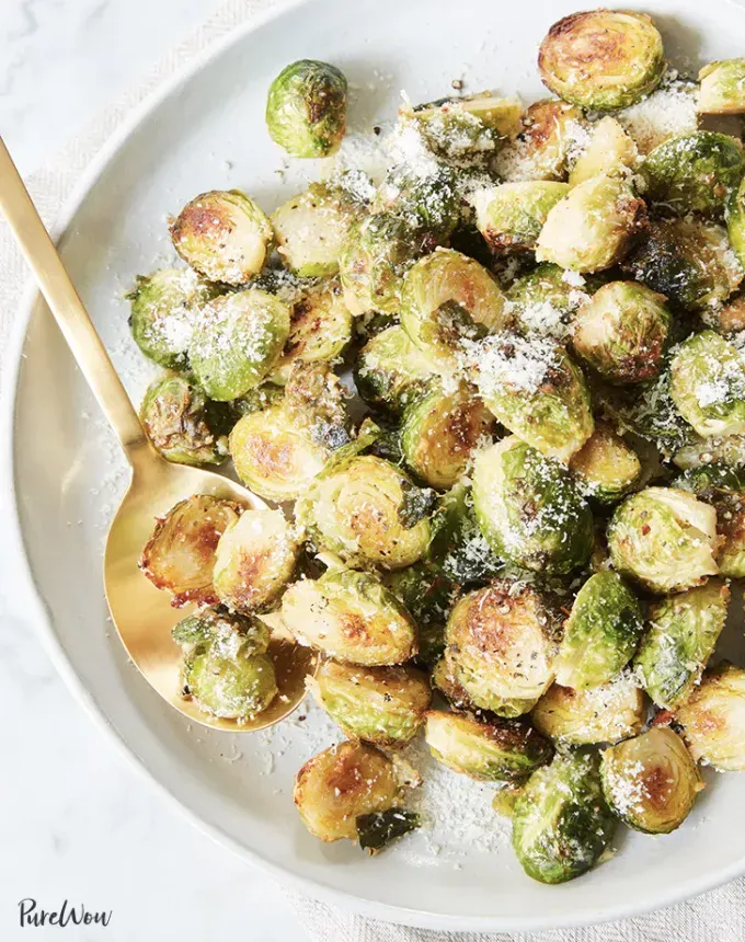 what to serve wiht lamb: cacio e pepe brussels sprouts' title='The 46 Best Side Dishes for Lamb to Serve at Dinner Parties Barbecues and Beyond