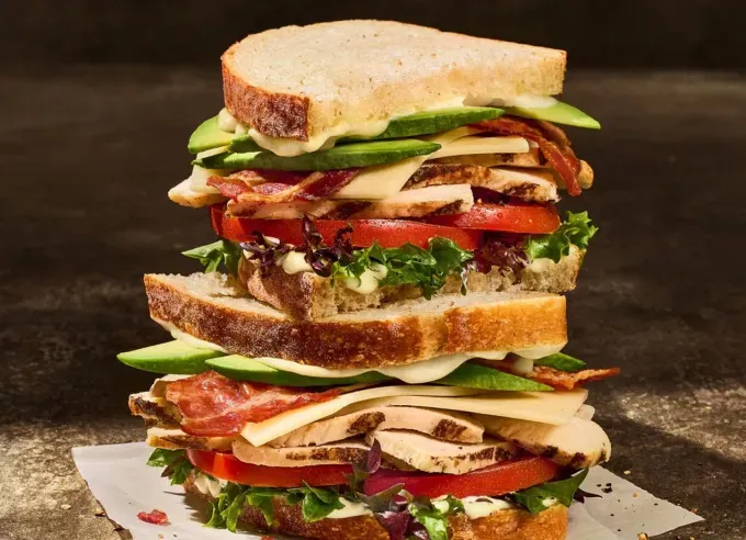 keto at panera: grilled chicken and avo blt' title='Keto at Panera: 17 Low-Carb Keto-Friendly Meals to Order Vetted by a Nutritionist