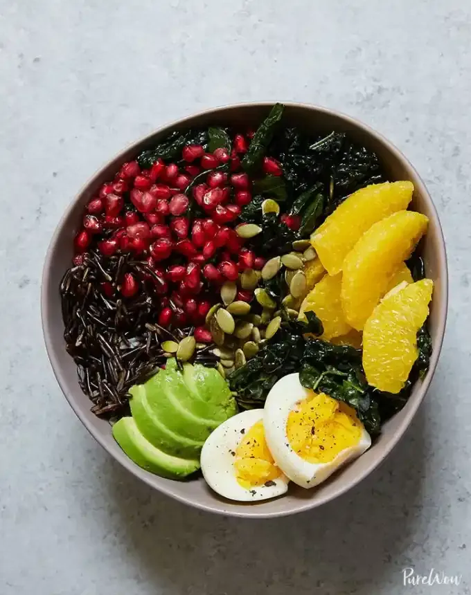easy dinner recipes: buddha bowl with kale avocado orange and wild rice' title='65 Easy Dinner Recipes for Beginners (That Even the Most Culinarily Challenged Can Manage)